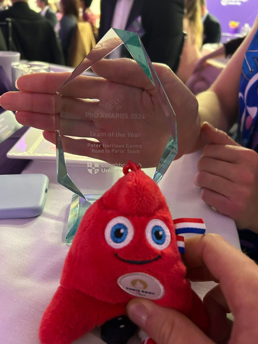 Our “Road to Paris” team are incredibly proud to have won the Team of the Year award at last night’s PhD awards 👏🏼👏🏼👏🏼

Our staff and doctoral researchers have worked incredibly hard on lead up to and throughout the Paralympic Games, well done all! 

One team ❤️