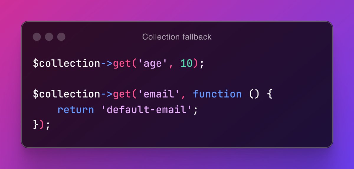 laravel_france's tweet photo. 💡 #FridaysTips
Saviez-vous qu'il est possible d'ajouter une valeur par défaut lors de la récupération d'un élément dans une collection ? #Laravel #Tips
👉 https://t.co/3ZaR026yKl
Bon weekend ! 👋 https://t.co/Ldd3yfYiSl