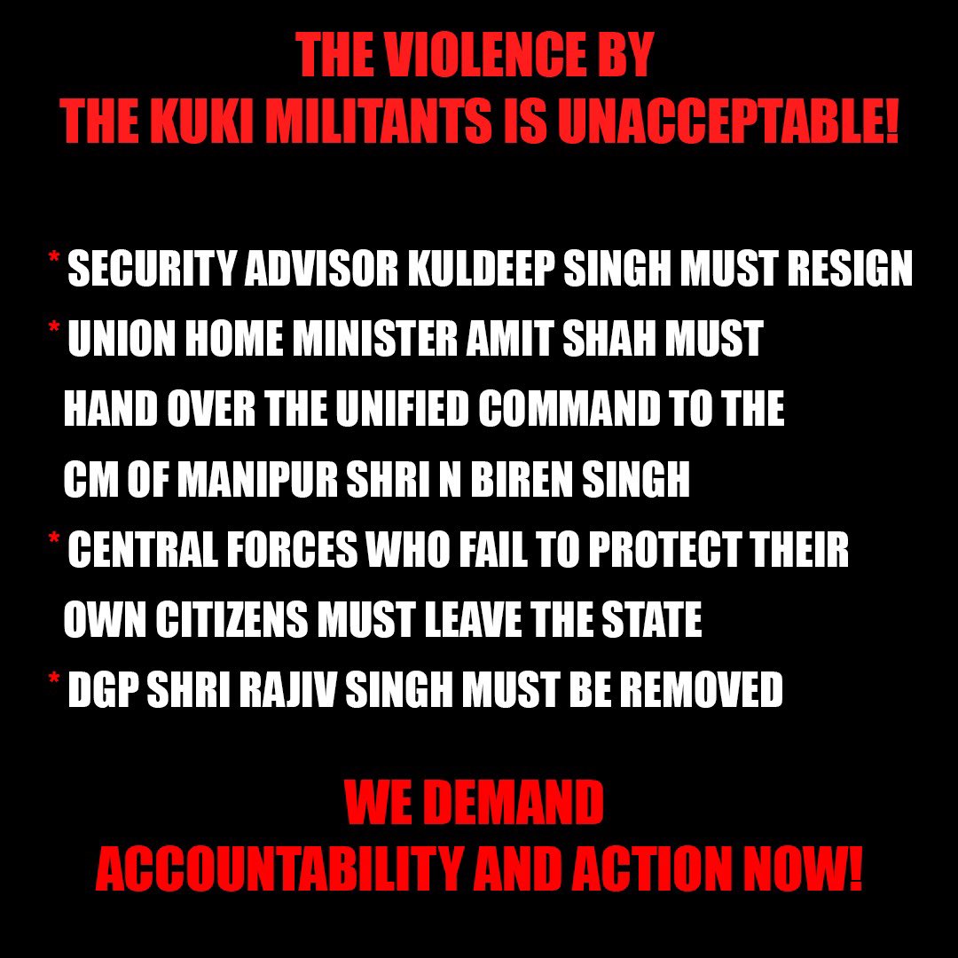 Handover the Unified Comand to our Hon'ble CM <a href="/NBirenSingh/">N. Biren Singh</a>.  Why did the Central Government violate the federal structure of our Constitution? The GoI shouldn't interfere in the State Subject. Handover the due power and status to our Hon'ble CM #Justice4Manipur