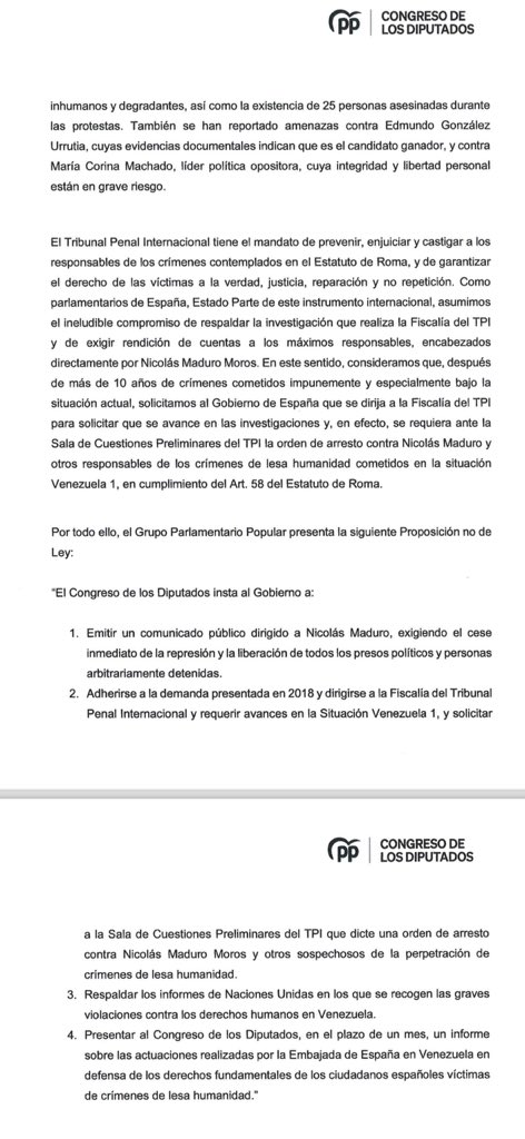 Los ex presidentes españoles —salvo Zapatero, claro— se han sumado a la petición de "detención inmediata" del criminal Maduro.

Ahora falta que se adhiera el Gobierno de España. Así se lo pedimos en una Proposición presentada en el Congreso. <a href="/GPPopular/">Grupo Popular Congreso</a> 

Las víctimas no tienen
