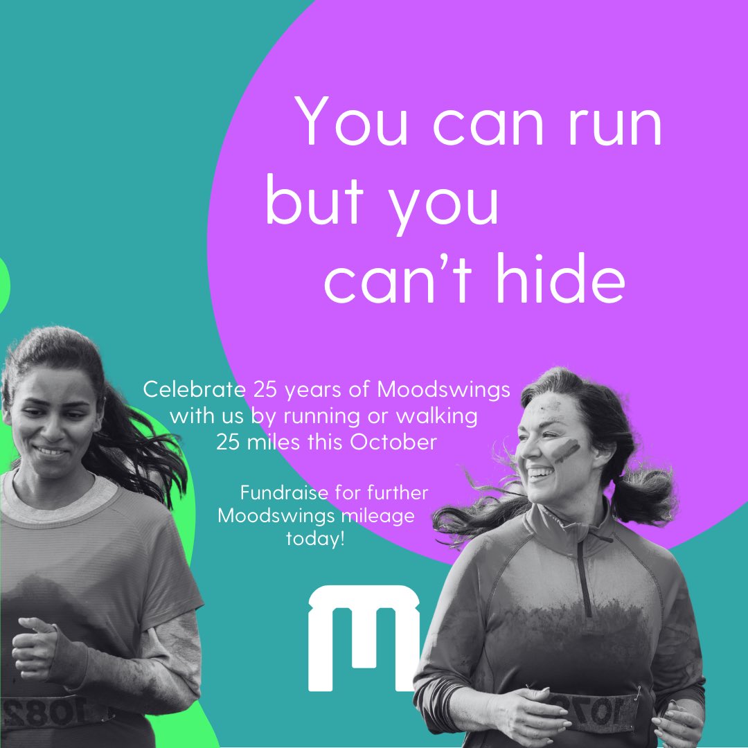 In honour of our 25th anniversary, we’re excited to invite you to take part in our October challenge! Help us celebrate by running or walking 25 miles throughout the month of October🎂

To get involved, visit moodswings.org.uk or call us on 0161 832 3736

#manchester
