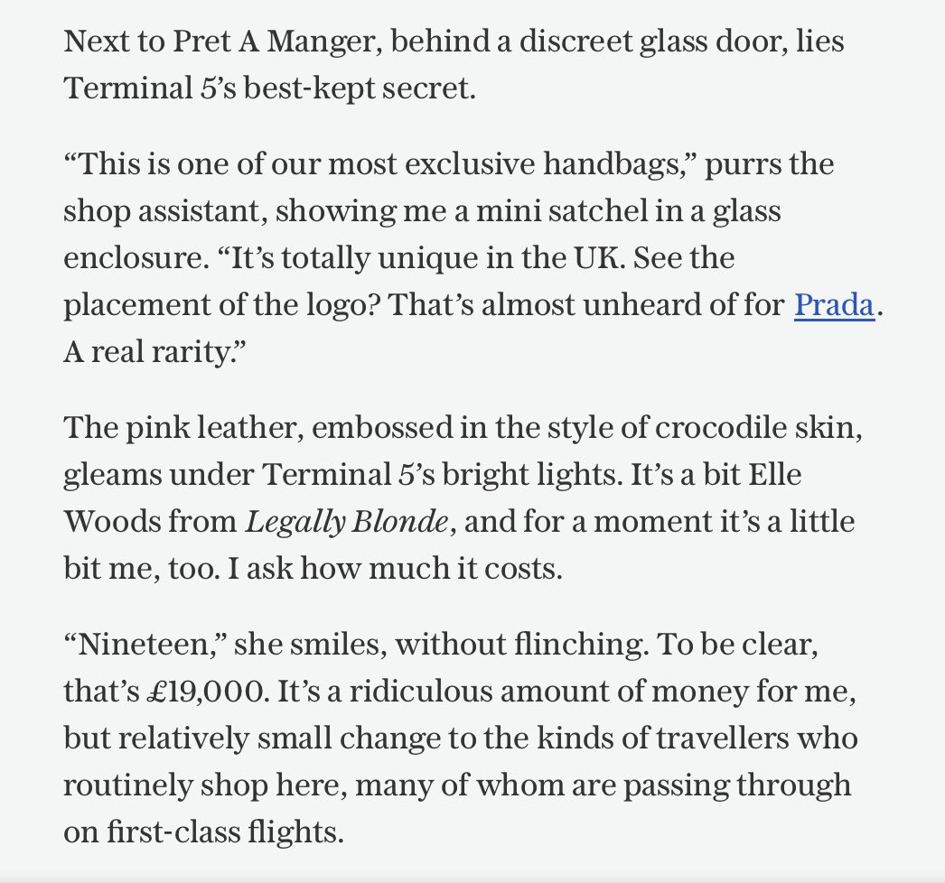 wandertrix's tweet image. Interesting article excerpt by Hazel Plush for @TheTelegraph you can read more on their #travel section, #Highfliers #Retailtherapy