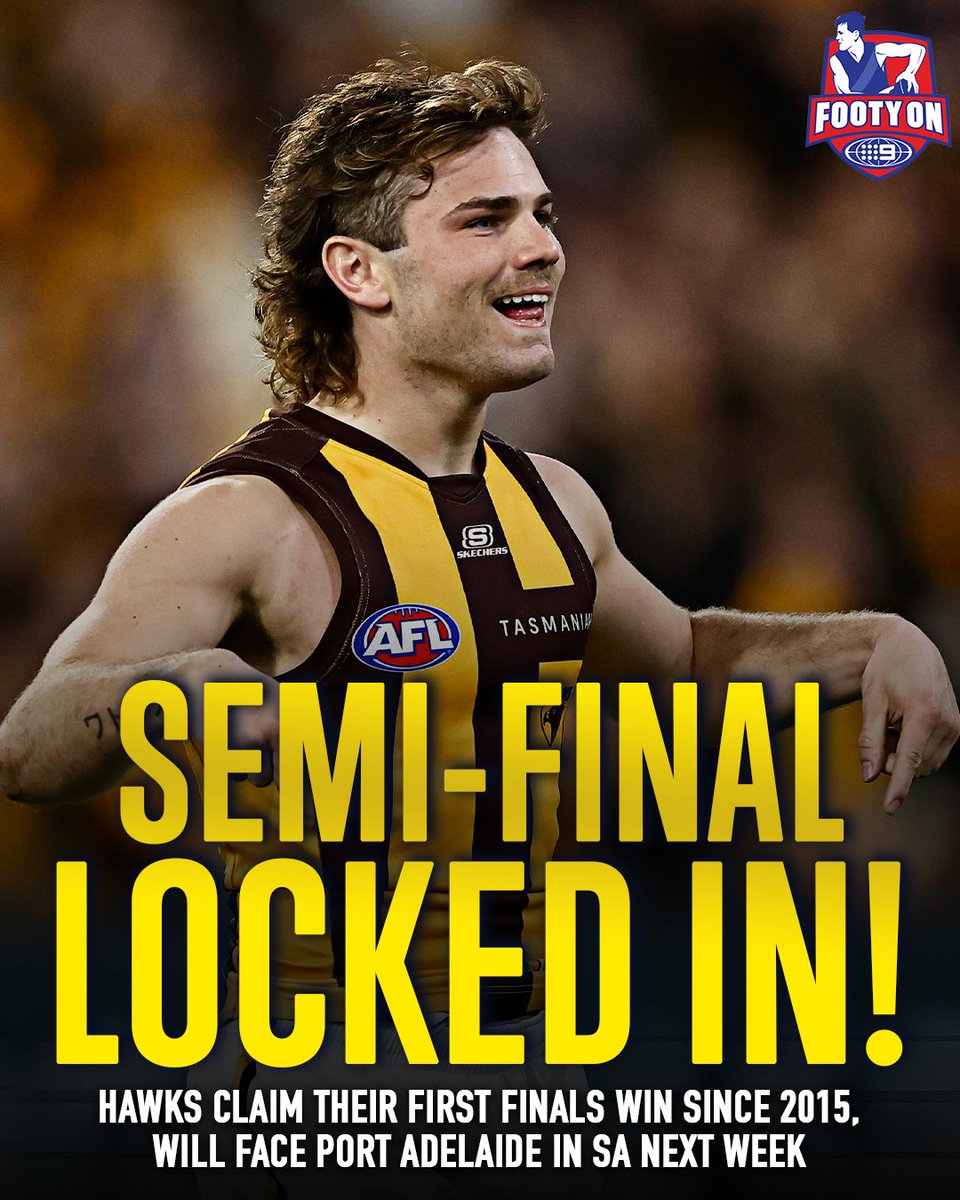 FootyonNine's tweet image. From 0-5... to the first finals W of the Sam Mitchell era! 👏👏

#AFLFinals #AFLDogsHawks