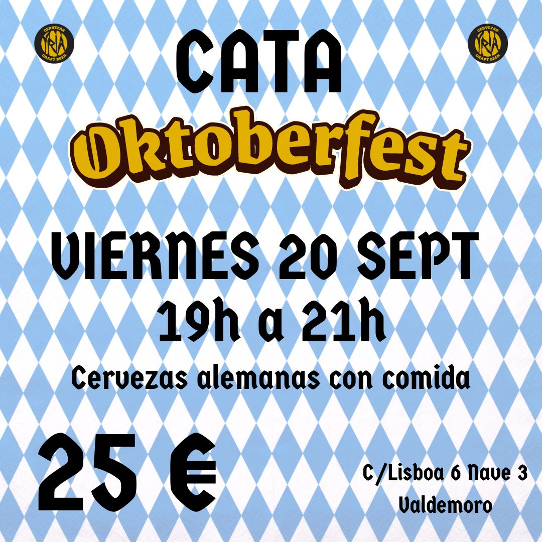 Ya tenemos la Cata de Septiembre, y como no podía ser de otra manera, será
"ESPECIAL OKTOBERFEST"
- Sábado 20 Sept
- 17h a 21 h
- Cervezas Alemanas + comida
- 25€
Impartida por nuestro Beer Sommelier @ernestoyria
cervezasyria.com/producto/cata-…
#valdemoro #oktoberfest #cata