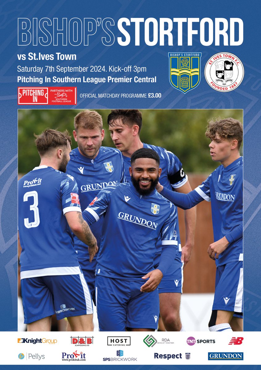 Don’t forget to grab your copy of tomorrow’s match day programme at the gate priced £3

This week we spotlight Brad Russell and Louie Pullen, interview Stortford legend and current St Ives Town player Johnny Herd and much more!

#AllezLesBleus