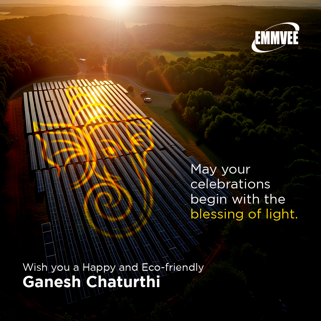 Celebrating our new beginnings as we bask in the light of his blessings. Wishing you a happy and prosperous Ganesh Chaturthi.

#GaneshChaturthi #GanpathiBappaMorya #Emmvee #Solar #Energy