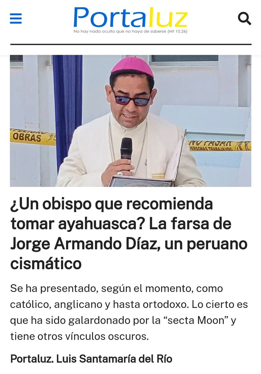 Aquí resumo la investigación sobre otro falso obispo, esta vez de #Perú. Más allá de lo anecdótico, unos vínculos nada recomendables, incluso con investigación policial en Europa
portaluz.org/accion-del-mal…
<a href="/conf_episcopal/">Conferencia Episcopal Peruana</a> <a href="/arzolima/">Arzobispado de Lima</a> <a href="/Arztrujillo/">Arzobispado Metropolitano de Trujillo-Perú</a> <a href="/diocesiscallao/">Diócesis del Callao</a> <a href="/CabrejosMons/">Mons. Miguel Cabrejos</a>