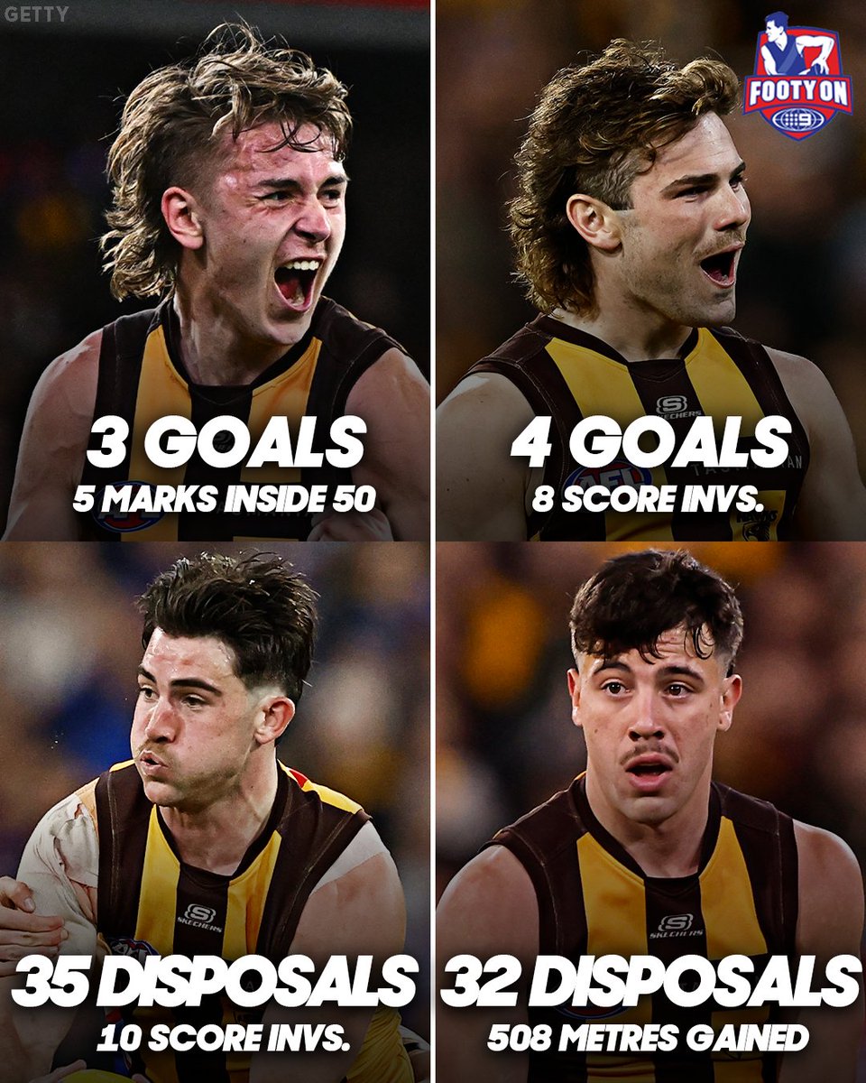 FootyonNine's tweet image. The Hawks' young guns shone on their finals debuts! 🌟

#AFLFinals #AFLDogsHawks