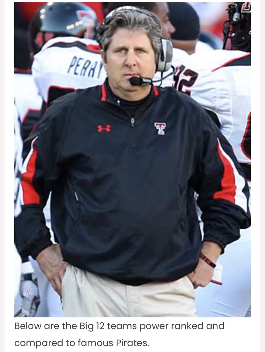 In honor of the late great Mike Leach, I figured l'd put together a Pirate themed Big 12 power rankings.