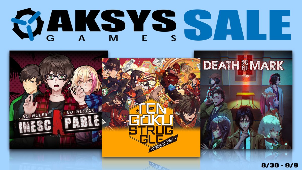 A MASSIVE Sale is happening on the Nintendo Switch eShop! Check out all the great Aksys titles on sale, including popular otome titles, gritty RPGs, and more! 

Sale ends September 9th! 
bit.ly/3z3rVd1