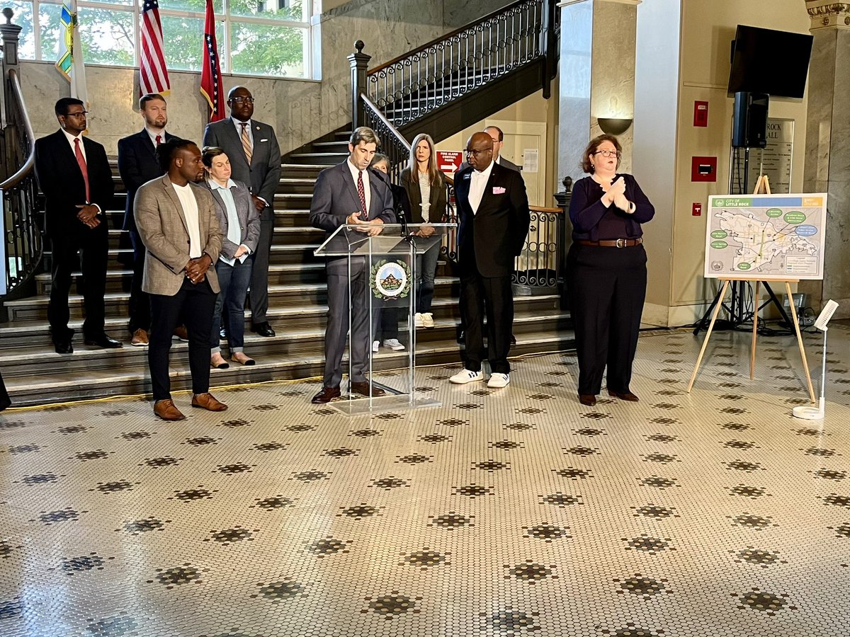City Directors and team members joined me for a news conference today to celebrate a $25M <a href="/USDOT/">U.S. Department of Transportation</a> grant from Sec. <a href="/PeteButtigieg/">Pete Buttigieg</a> to improve safety for pedestrians &amp; motorists. We’ll make targeted improvements in high-risk corridors within our targeted community development areas.