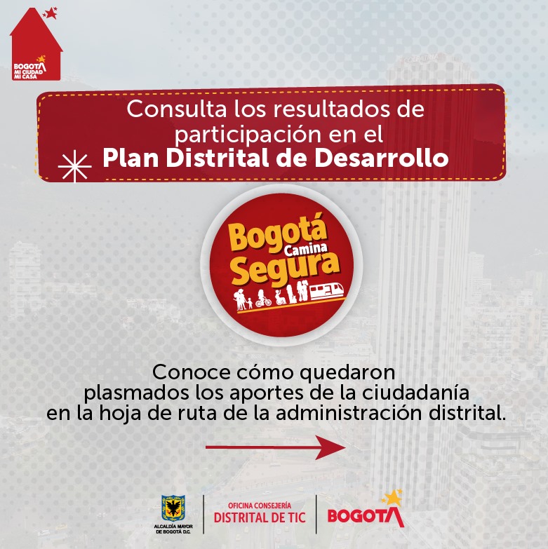 ConsejeriaTIC's tweet image. 📢Ya puedes consultar los resultados de participación ciudadana en el #PlanDistritaldeDesarrollo a través de #Chatico🤖. 

Escríbele y conoce cómo tus aportes fueron fundamentales para construir la hoja de ruta de #BogotáMiCiudadMiCasa.🏙️

👉wa.link/ykcf77