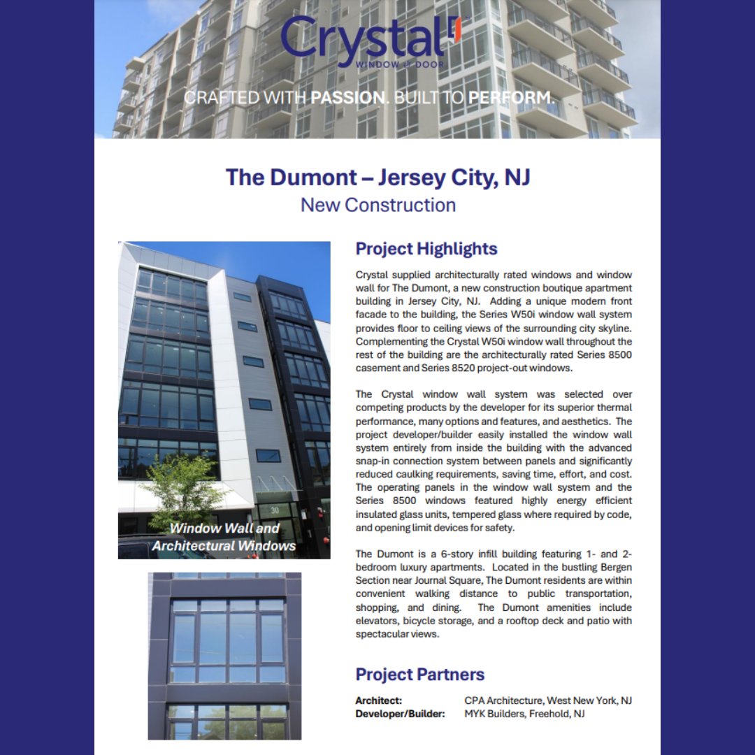 CrystalWindowCA's tweet image. The Dumont 🏢

For a quote and more information, visit the link in our bio! 📲

#CrystalWindows #WindowWall
