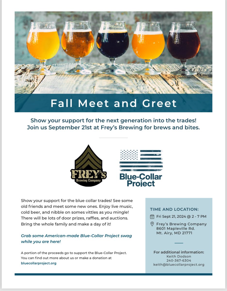 BlueCollarP2022's tweet photo. Help change the lives of young people for generations.  Come on out to our Meet and Greet event!
#BlueCollarProject
#EducateAdvocate https://t.co/FihYipWZn9