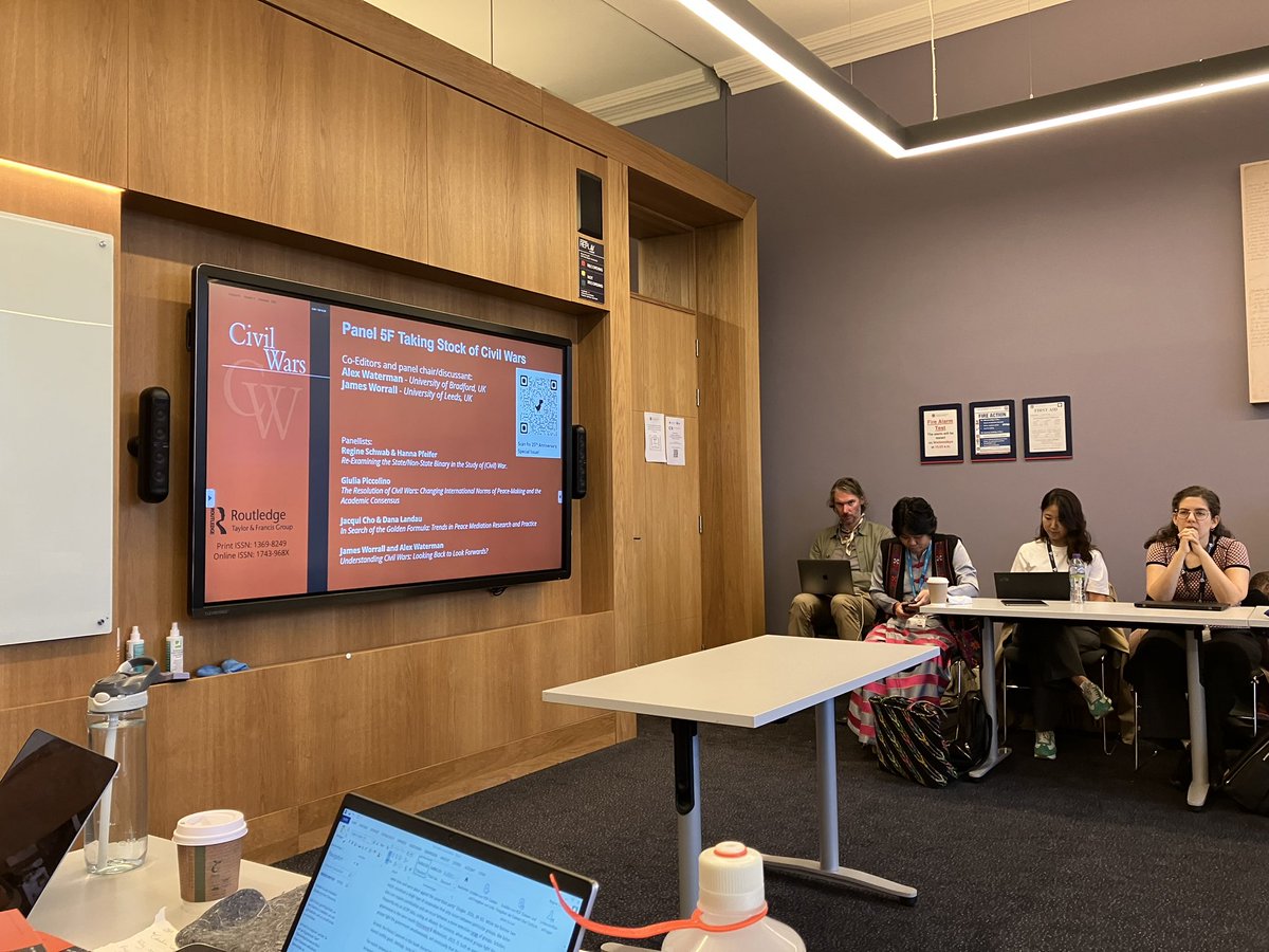 James Worrall (@polviolence) on Twitter photo Fabulous #CRS2024 as usual, featuring our 25th Anniversary of <a href="/JournalofCW/">Journal of Civil Wars</a> Special Issue panel with some great discussions around the future of the field. It’s been great to see so many people, esp. at our drinks reception! Many thanks to <a href="/CRS_INFO/">The Conflict Research Society</a> and <a href="/Peace_Rep_/">PeaceRep</a> 1/3 Fabulous #CRS2024 as usual, featuring our 25th Anniversary of <a href="/JournalofCW/">Journal of Civil Wars</a> Special Issue panel with some great discussions around the future of the field. It’s been great to see so many people, esp. at our drinks reception! Many thanks to <a href="/CRS_INFO/">The Conflict Research Society</a> and <a href="/Peace_Rep_/">PeaceRep</a> 1/3
