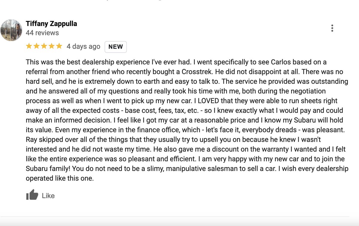 Thanks Tiffany for the 5 star review on Google. Great Job Carlos and Ray!!