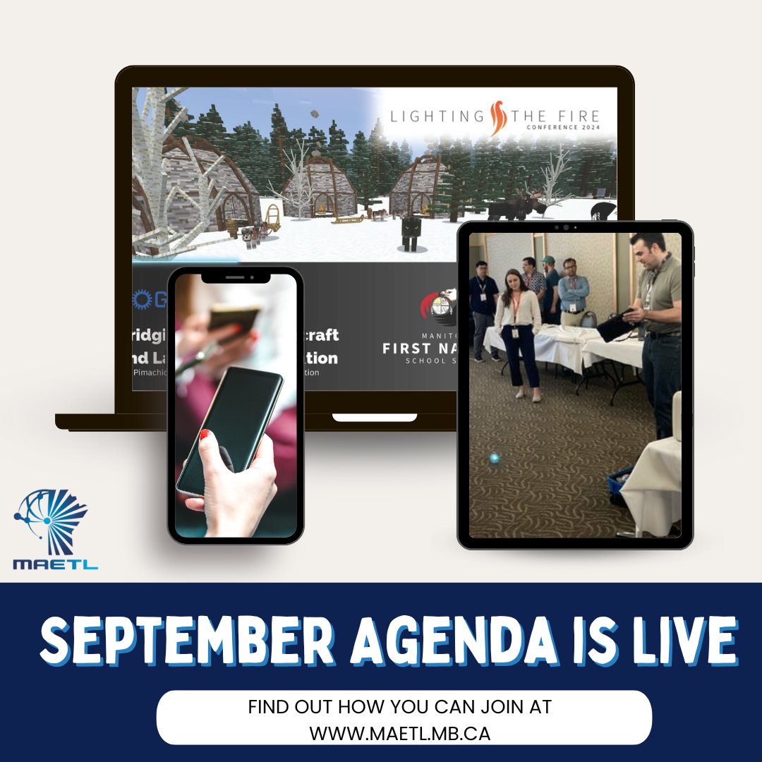 Our September agenda is going LIVE in the membership notebook and we can't wait to welcome all new and returning members next week!

Highlights include:
- Pimachiowin Aki Minecraft world with MFNERC
- STEAM Lending Library
- Cell phones and personal devices