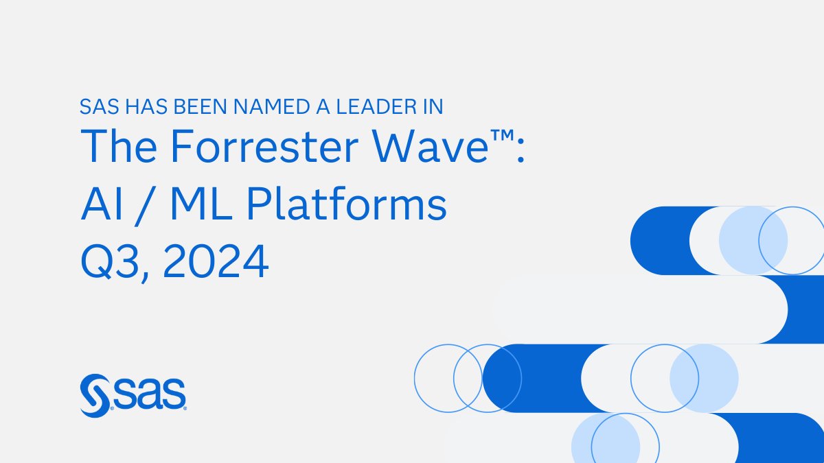 Did you hear? SAS is a Leader in the new Forrester Wave! SAS achieved the highest possible scores in criteria including Data-Explore, Training-Tools, Training-Evaluation, Governance-Data, Governance-Models, Roadmap, and Number of Customers. 2.sas.com/6011WOujc