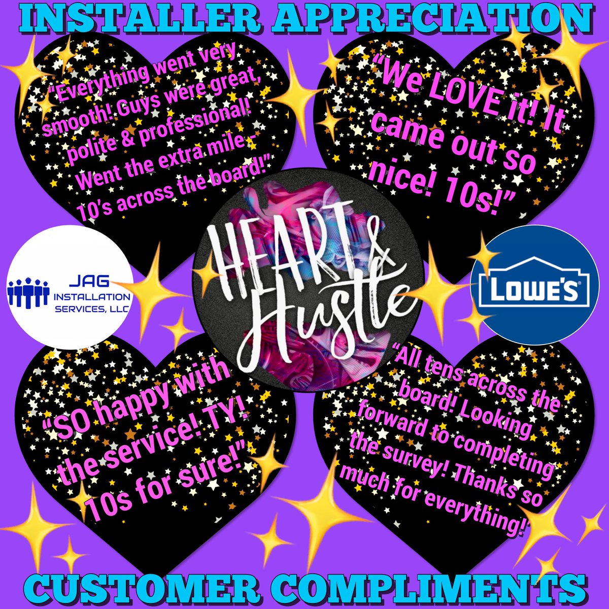 “I won’t be a rock star. I will be a legend.” #FreddieMercury

JAG’s #master #installers are legendary in the eyes of our #happycustomers! We love to receive &amp; share these incredible #accolades. Our #teams rock #Lowes #region18 with their exceptional #heartandhustle!