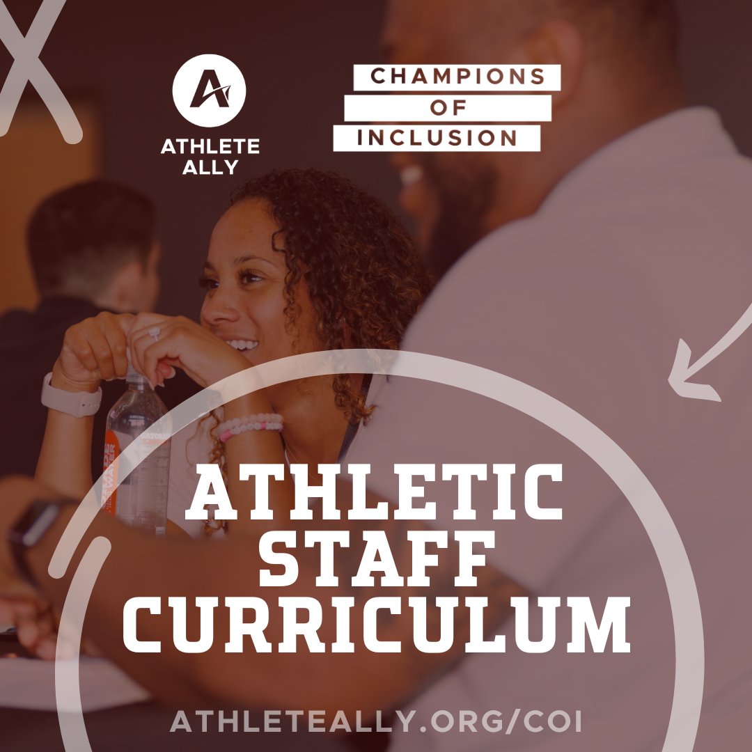 Attention higher ed Athletic Directors! Get your athletic dept certified in LGBTQIA+ inclusion through Champions of Inclusion at no cost! Email us at COI@athleteally.org for more information and go to athleteally.org/coi to get started.