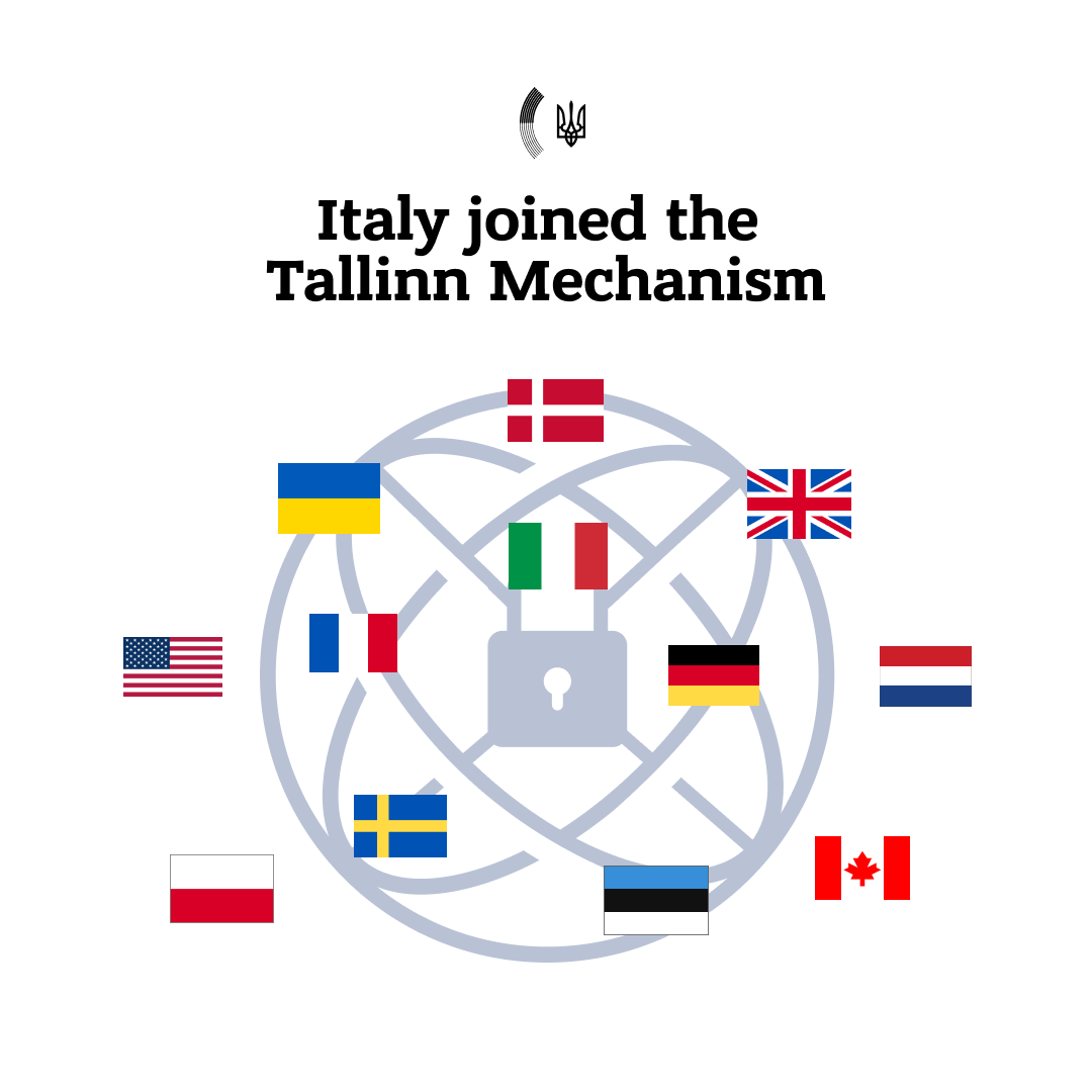 MFA_Ukraine's tweet photo. #Ukraine welcomes #Italy into the Tallinn Mechanism. Together we’ll continue to fight for our fundamental right to self-defense in cyberspace.

@ItalyMFA_int

 #CyberDiplomacy #TallinnMechanism https://t.co/JjWJAyuiAS
