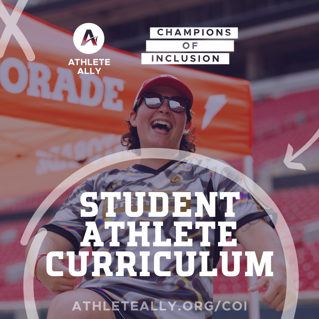 Student athletes! Looking for ways to support your fellow athletes or advocate for yourself within your athletic department? Get certified for FREE on LGBTQIA+ inclusion Champions of Inclusion &amp; encourage your teammates to do the same! Visit athleteally.org/coi.
