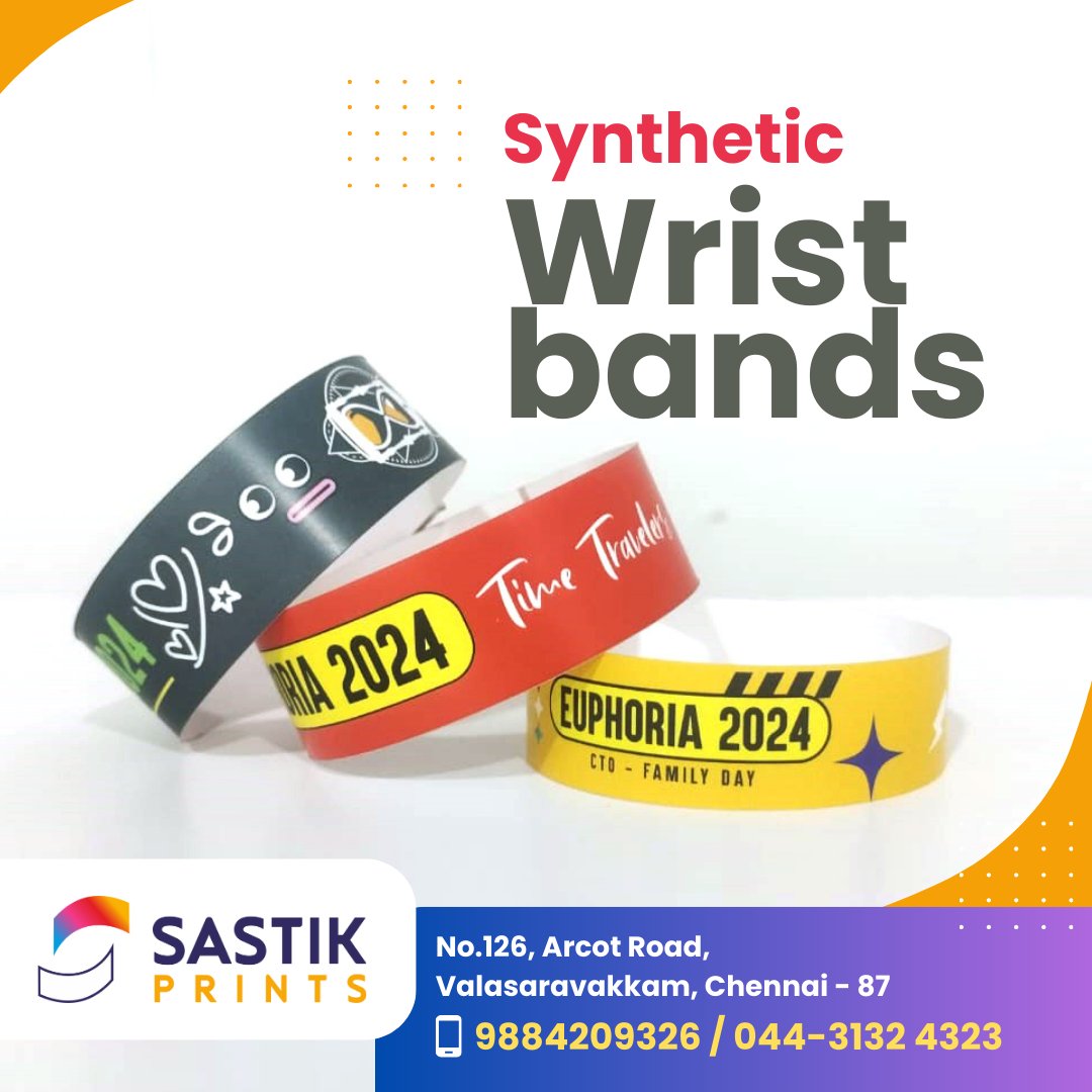 Sastikprints's tweet photo. Custom Non-Tear able / Waterproof Wrist bands. #SastikPrints 📱9884209326 / 044-31324323 #synthetic #wristbandprinting #wristbands #printing #chennai #digitalprint #printingshop #valasaravakkam #alwarthirunagar #ramapuram #Alappalapakkam #maduravoyal #porur https://t.co/Ln8WT6bYG0