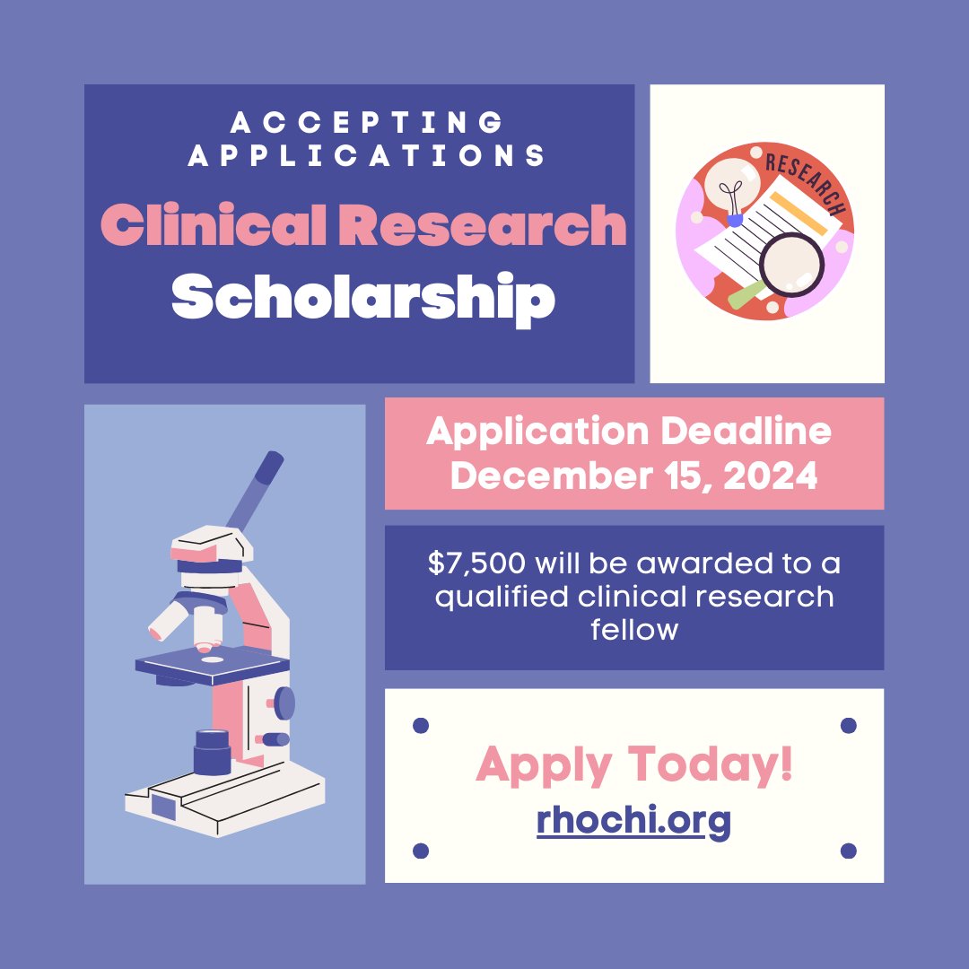 The Rho Chi Society is proud to announce our annual Clinical Research Scholarship, offering a generous $7,500 to a qualified clinical research fellow!
For more details and to discover how to apply, visit our website rhochi.org or contact us directly. #rhochiforlife