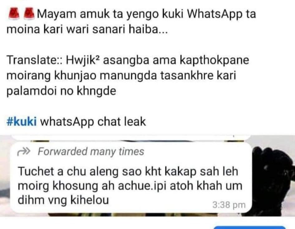 Translation!! #KukiDroneAttack
 " Right now this instant, just shot the long one, it landed inside the village of Moirang , dont know what it might have hit ! " #kuki_leak_chats attacking on meetei !!! Alert! Alert! Alert!