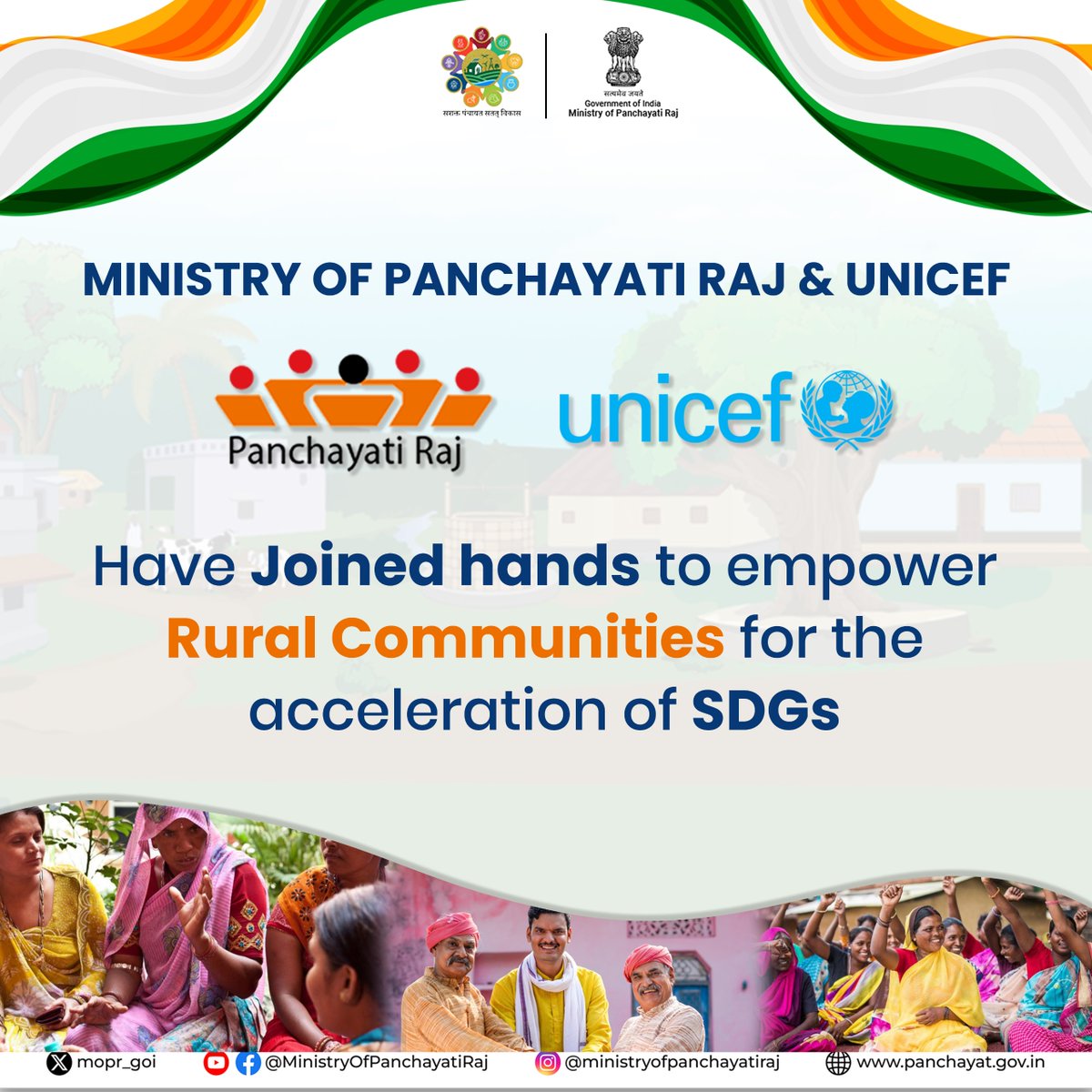 #MoPR &amp; <a href="/UNICEFIndia/">UNICEF India</a> have formalized partnership with a #LetterOfIntent, marking a major step towards empowering rural communities. This collaboration will boost grassroot communication, expedite SDGs achievement &amp; enhance service delivery to better serve citizens in rural India.