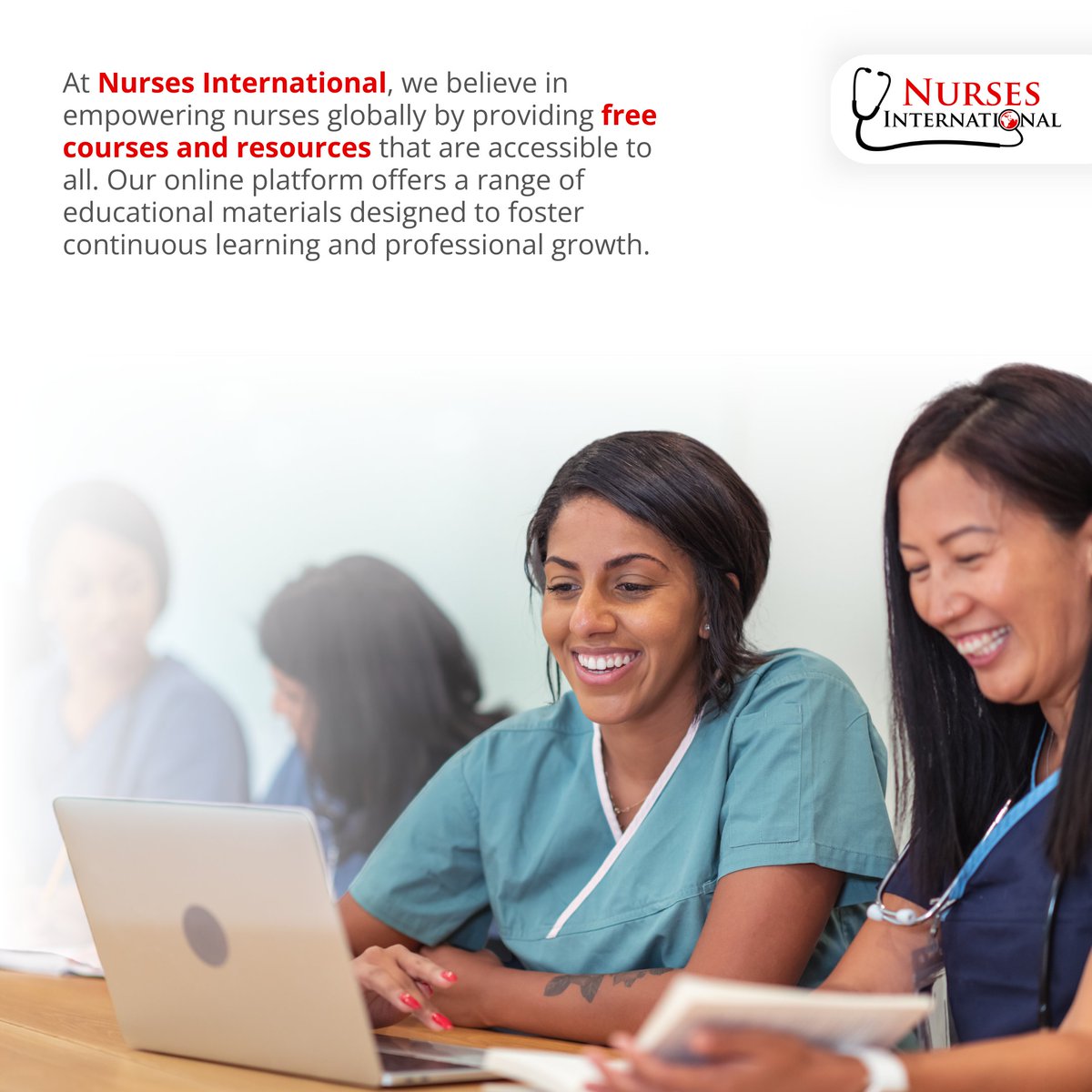 NursesInt's tweet photo. Celebrate Universal Access to Information Day! Nurses worldwide, enhance your skills with our free, tech-savvy online courses. Access the latest research, best practices &amp; global collaboration opportunities. 

Our courses: https://t.co/yS9CVTox1j https://t.co/vPZnlPzwWq