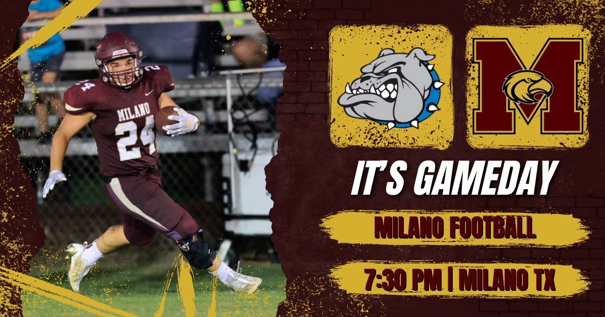 🏈 It’s GAMEDAY, Milano! 🏈

The Milano Eagle Football team is taking on the Bosqueville Bulldogs tonight at 7:30 PM right here in Milano!

Come out, be loud, and cheer on our Eagles to victory! 🦅💪

#MilanoFootball #Gameday #GoEagles #FridayNightLights