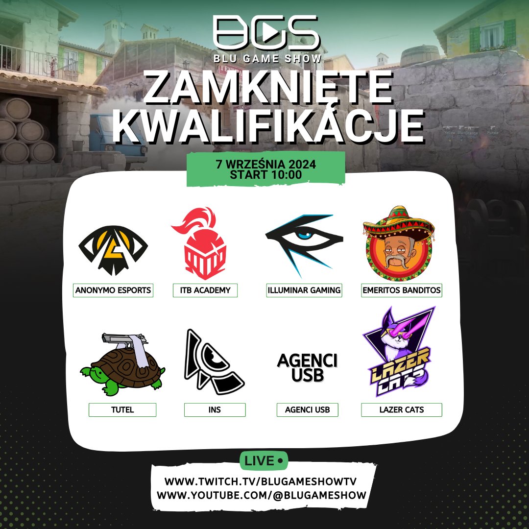 Blu_Game_Show's tweet photo. 🔥Zamknięte kwalifikacje do turnieju finałowego Blu Game Show 2024 już jutro! Startujemy jutro o 10:00!
Twitch- https://t.co/NzyGOmRksc
Youtube- https://t.co/ecLqpiD0ba
PPV- https://t.co/IlcRPTunXs
#BluGameShow2024 #BGS24 #gaming #esport #CS2 #turniej https://t.co/0TrtOezzVh