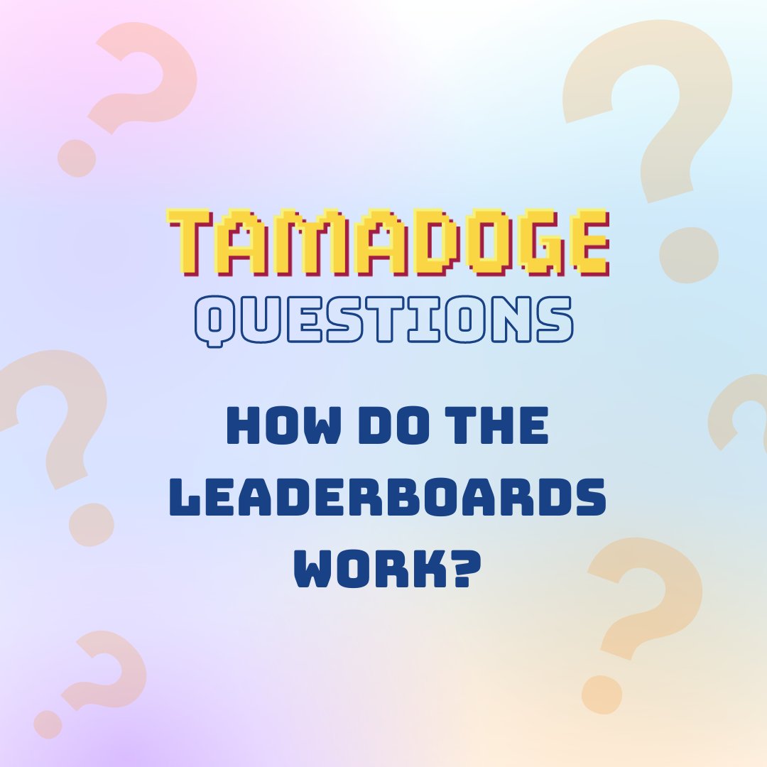 Tamadoge Questions ‼️ 

🐶 Jump into the game you love. Your performance earns you a score to win $TAMA

💰 The higher you rank on the leaderboard against other players the more $TAMA you win!