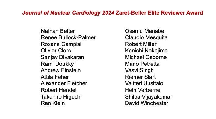 Roxana Campisi, MD, MTSAC, MASNC (@roxanacampisi) on Twitter photo I am honored to be one of the recipients of the Zaret-Beller Elite Reviewer award. Thanks <a href="/JNCjournal/">Journal of Nuclear Cardiology</a> .
<a href="/MyASNC/">ASNC Society</a> I am honored to be one of the recipients of the Zaret-Beller Elite Reviewer award. Thanks <a href="/JNCjournal/">Journal of Nuclear Cardiology</a> .
<a href="/MyASNC/">ASNC Society</a>