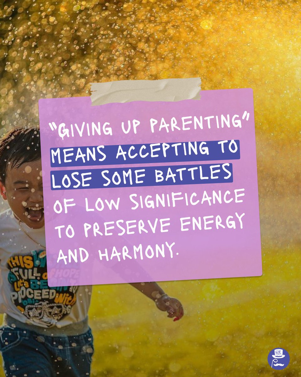 Giving up parenting means accepting to lose some battles of low significance to preserve energy and harmony.

Read more on: papanotes.com

#dads #dadslife