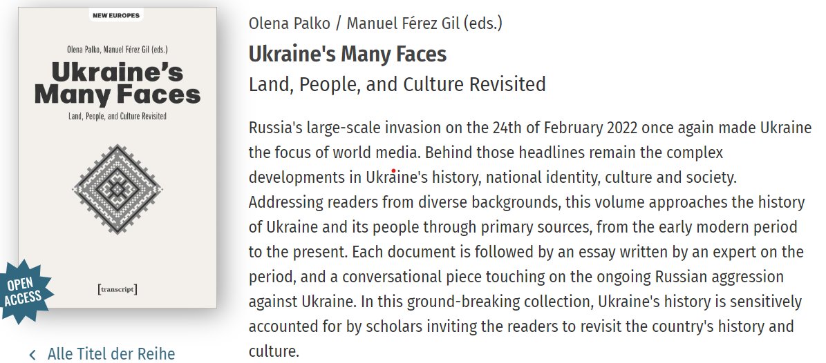 ferezmanuel's tweet image. I remind you that our book "Ukraine Many Faces" published by Transcript in 2023 is freely available in downloadable PDF format
Read, share, and use it
transcript-verlag.de/978-3-8376-666…