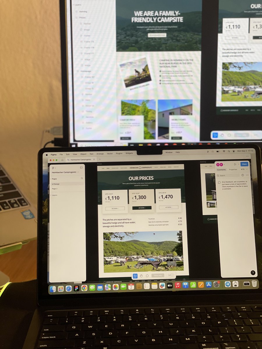 Kicking off the development of a 14-page website on Webflow for a campground in Germany.