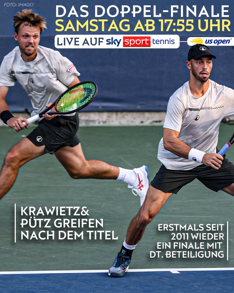 SkySportDE's tweet image. Es könnte ein Tennis-Fest werden!🇩🇪🎾 #Krawietz/ #Pütz vs. das australische Duo Purcell/Thompson.

📺 Wir übertragen das Endspiel morgen ab 17:55 Uhr LIVE auf Sky Sport Tennis und Sky Sport Top Event

#SkyTennis #USOpen