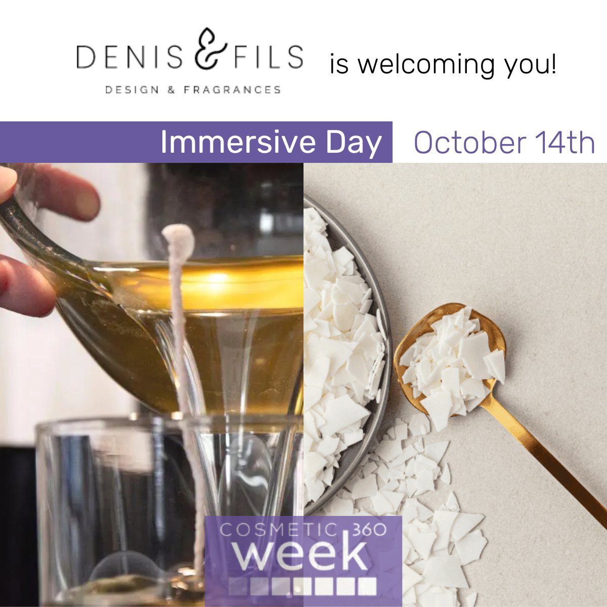 🕯️🌼[COSMETIC 360 WEEK:  Denis &amp; Fils invites you to its sensory world!]

This French company has been making candles and home fragrances for over 120 years and for a very special day, they let you discover their skills and techniques.

Join here: cosmetic-week.com/en/registratio…