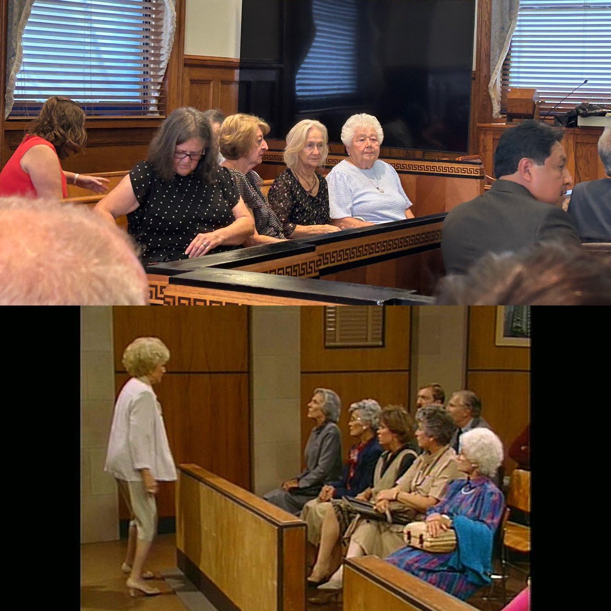 These lovely gals walked into the naturalization ceremony to sing the national anthem and it’s giving golden girls courtroom vibes 😍