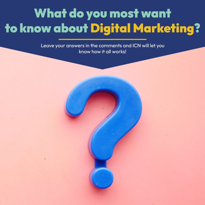 What do you most want to know about Digital Marketing?

Leave your questions in the comments and ICN’s experts will answer them for you.

With over 17 individual marketing services, we have the right information to answer any of your queries.

#marketing #digitalmarketing