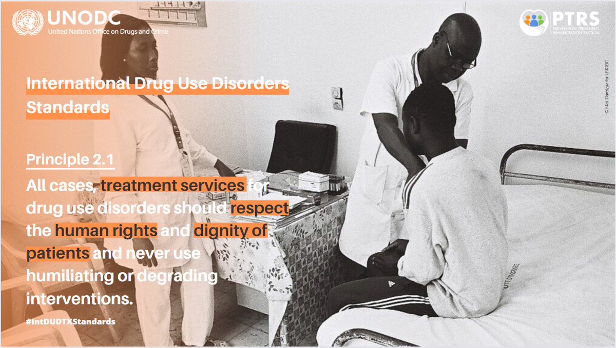UNODC_PTRS's tweet photo. Let’s start with the #EthicalStandardsOfCare
1. All #druguse disorder #treatment #services should respect #HumanRights & the dignity of patients
https://t.co/oaaMhVQHRH
#Principle2
#KnowYourStandard https://t.co/xGFHX5sDgv
