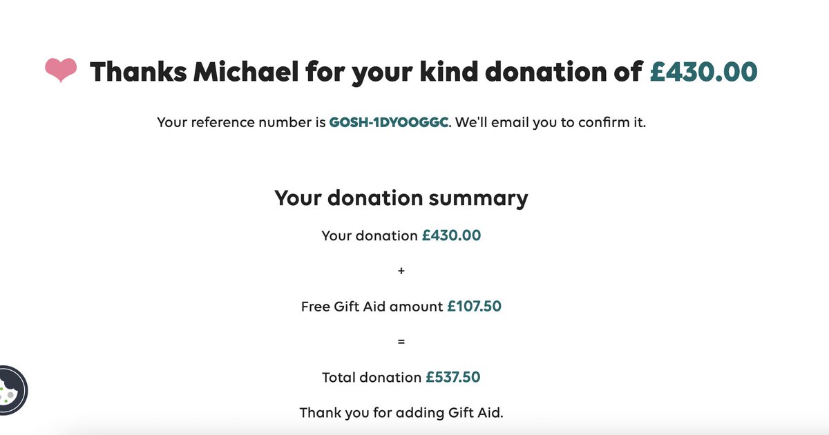 MMcEwanGolf's tweet photo. Another £430 donated to @GOSHCharity from my "Running The Smoke" royalties.

Eight years on from release, it continues to sell well amongst runners / would-be runners of the greatest sporting event on the planet - the @LondonMarathon.

Thanks to all who bought a copy this year. https://t.co/ffEY29nzgQ