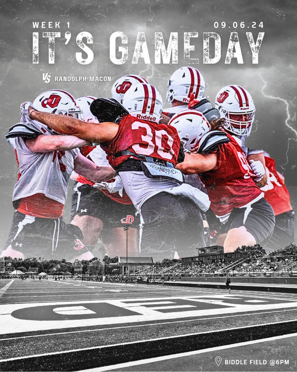 GAME DAY ‼️ 

🆚 Randolph-Macon
🗓️ Friday, September 6th
⏰ 6:00 pm 
📍 Biddle Field, Carlisle, PA 

#WearTheRed | #ForksUp