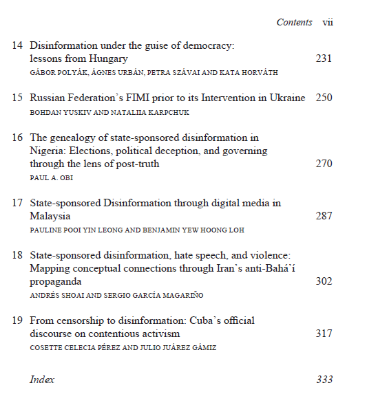 Martin Echeverria (@martechev) on Twitter photo Excited to announce the launch of State-sponsored Disinformation around the Globe: How Politicians Deceive their Citizens (@RoutledgeBooks), edited w/Sara García (Bristol University, UK), <a href="/sara0garcia/">Sara García Santamaría</a> and Dan Hallin, <a href="/danielchallin/">Daniel C. Hallin</a> (UC San Diego). Full OA: bit.ly/3XwRmNk Excited to announce the launch of State-sponsored Disinformation around the Globe: How Politicians Deceive their Citizens (@RoutledgeBooks), edited w/Sara García (Bristol University, UK), <a href="/sara0garcia/">Sara García Santamaría</a> and Dan Hallin, <a href="/danielchallin/">Daniel C. Hallin</a> (UC San Diego). Full OA: bit.ly/3XwRmNk