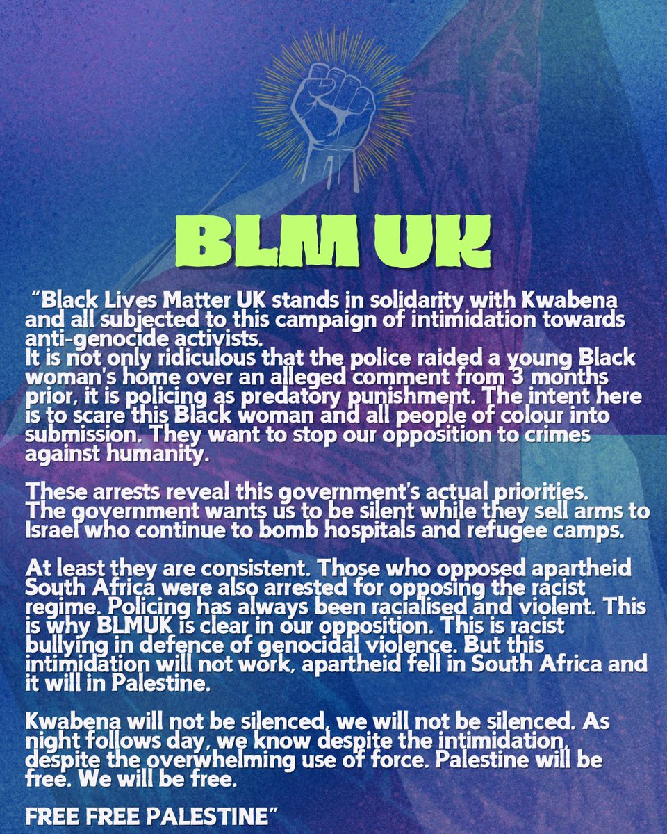 Justice4Kwabena (@justice4kwabena) on Twitter photo Campaigners from <a href="/ukblm/">Black Lives Matter UK (inactive)</a>, <a href="/netpol/">Netpol (account inactive)</a> and former ANC MP <a href="/andrewfeinstein/">Andrew Feinstein</a> are backing the solidarity statement from Justice for Kwabena.
Add your name in support by going to the link in our bio! 🚨 Campaigners from <a href="/ukblm/">Black Lives Matter UK (inactive)</a>, <a href="/netpol/">Netpol (account inactive)</a> and former ANC MP <a href="/andrewfeinstein/">Andrew Feinstein</a> are backing the solidarity statement from Justice for Kwabena.
Add your name in support by going to the link in our bio! 🚨