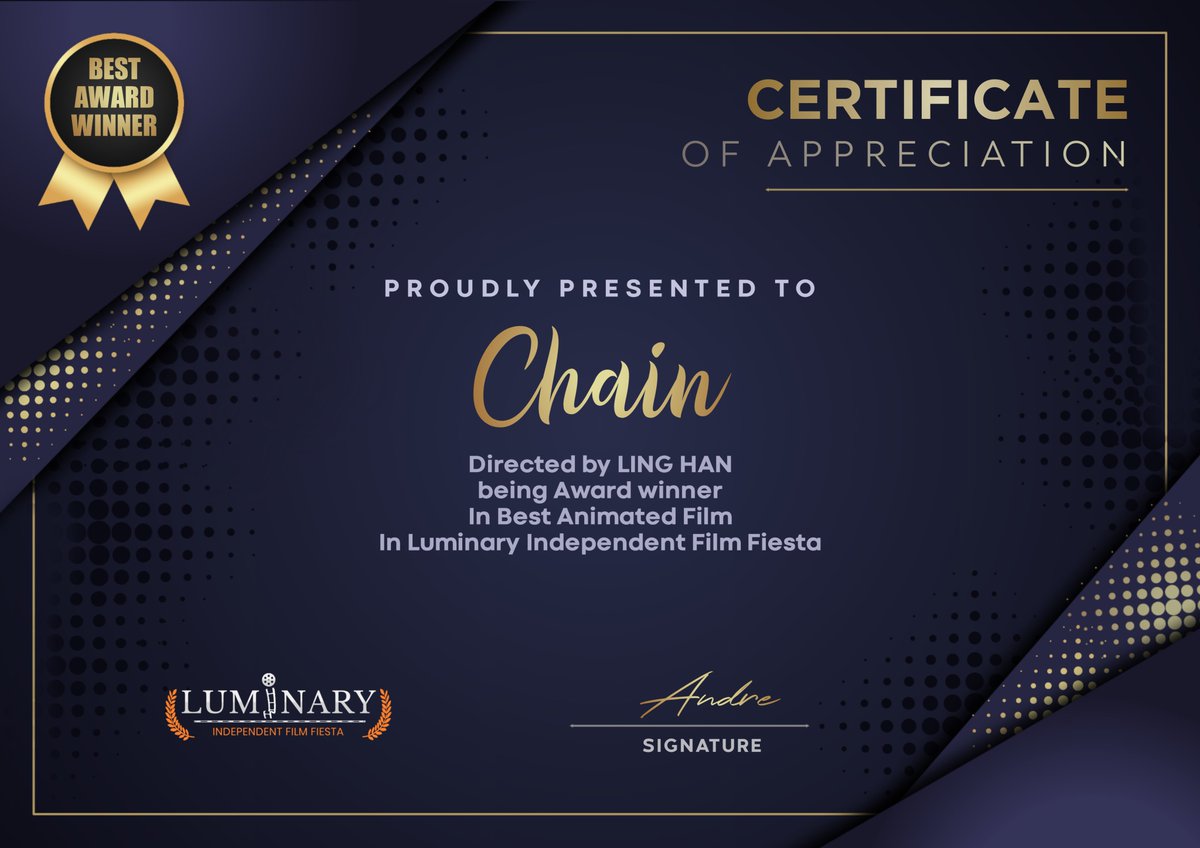 Chain_Animation's tweet image. We are honored to share our Winner laurel and certificates from the Luminary Independent Film Fiesta! This accomplishment means so much to our team, and we sincerely appreciate the opportunity and your kind support. ~ \\ ( ^ O ^ ) // ~ 🥰😍😊🤩🥳🎉
#LuminaryFilmFiesta