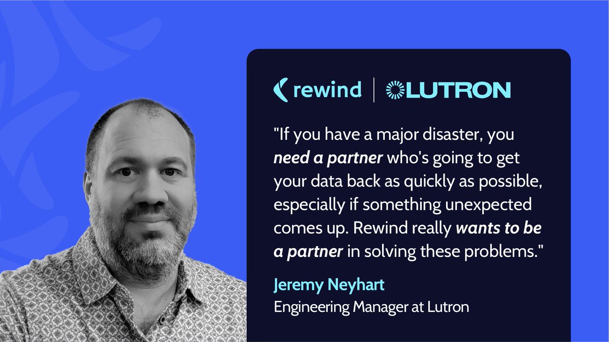 Spotlight: <a href="/Lutron/">Lutron Electronics</a>’s Journey with @Rewind 🔆

When Lutron, a global leader in lighting control systems, migrated to <a href="/Atlassian/">Atlassian</a> Cloud, #DataProtection and #compliance were top priorities.

Read why Lutron chose Rewind as their long-term backup provider: bit.ly/3X8jjtq