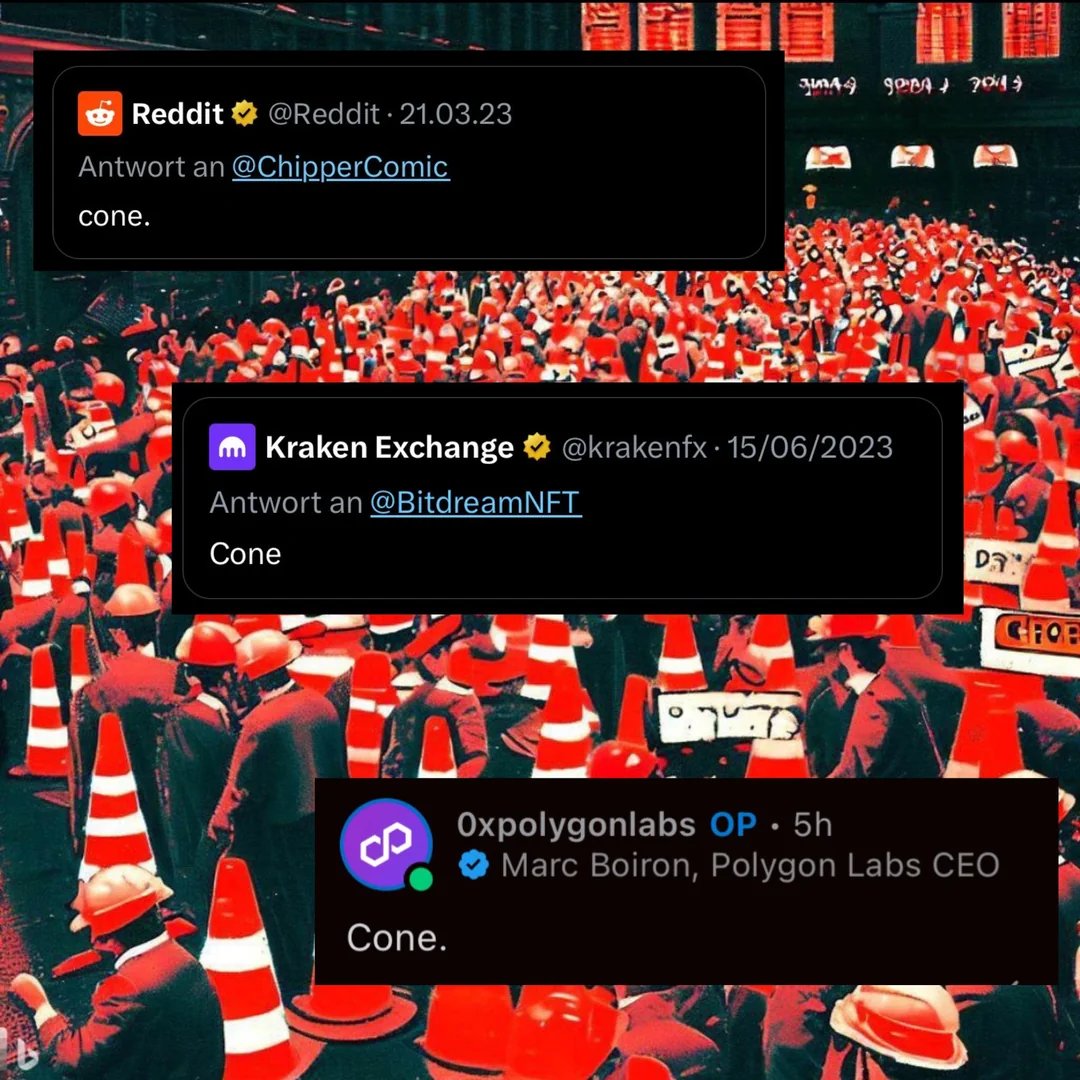 The trifecta is complete!

Cone.

$CONE <a href="/BitCone_CONE/">BitCone (CONE)</a> @reddit <a href="/krakenfx/">Kraken</a> @0xpolygon